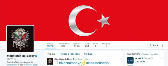 Le compte Twitter officiel de Bercy a été piraté mercredi 15 mars.